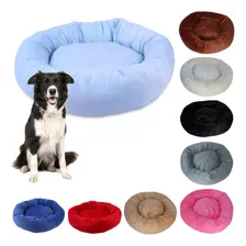 Caminha Pet Redonda De Pelúcia Para Cachorros E Gatos G Cor Azul