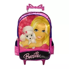 Mochila Infantil Barbie Princesa Bolsa Menina Rodinhas Rosa