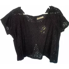 Blusa Simil Encaje Negra Xl