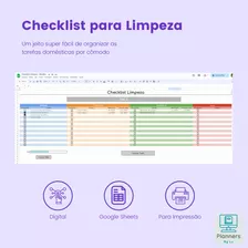 Planilha Google Sheets - Checklist Para Limpeza