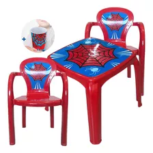 Conjunto Poltrona Infantil Com Label Mesa E 2 Mini Cadeira