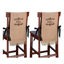 ~? Lillian Rose Mrs. Rustic Burlap Chair Covers Decor (wf565