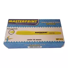 Caneta Marca Texto Amarelo Masterprint Caixa C/ 12 Unidades