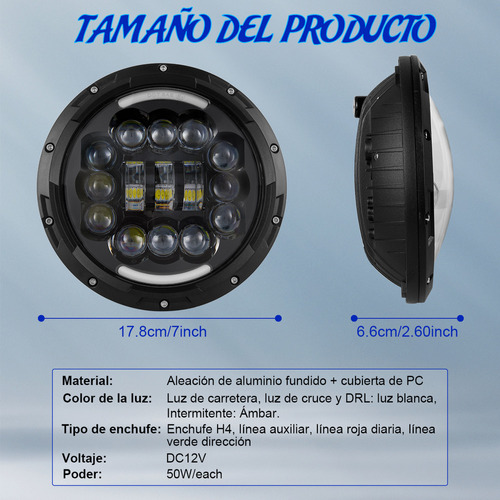 Faros Led Redondo De 7 6000k Para Hummer H3 H3t 2006-2010 Foto 5