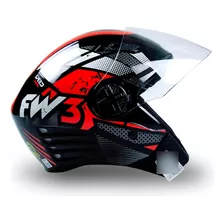 Capacete Para Moto X Open Speed Vermelho E Preto Fw3 58