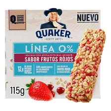 Barras De Avena Quaker Línea 0% Con Frutos Rojos 5 Barras 115g