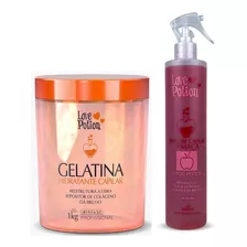 Gelatina Capilar 1 Kg + Vinagre De Maçã 300ml Love Potion