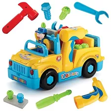 Multifuncional Take Apart Toy Tool Truck Con Taladro Eléctr