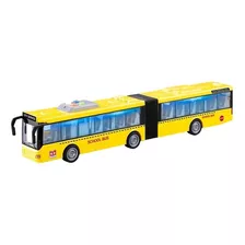 Ônibus Miniatura A Fricção Com Som E Luz Abre Portas 44cm Am