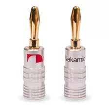 2 Plugs Nakamichi Banana Caixas E Receivers Folheado A Ouro