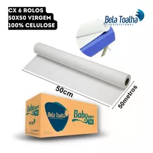 6 Rolos Lençol Hospitalar 50x50 Virgem 100% Celulose Bobina Bela Toalha Baby Soft En Caixa6