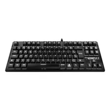 Teclado Gamer Gamdias Hermes E2 Qwerty Brown Português Brasil Cor Preto Com Luz Branco