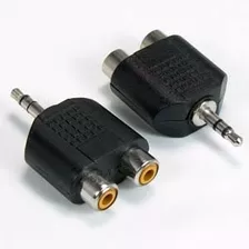 Plug Adaptador 3.5 Estéreo Macho A 2 Jack Rca Plastico