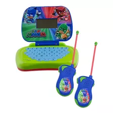 Kit Laptop - Pj Masks Bilíngue + Walkie Talkie Pj Masks