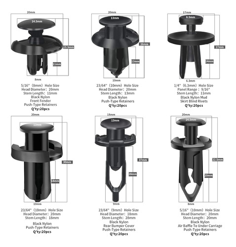 Parachoques De Nailon Kcrtek, 120 Piezas, 6.3 Mm, 8 Mm, 9 Mm Foto 7