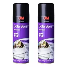 Kit 2 Cola Adesivo Spray 76 Tapeceiro Tecido Couro 3m 330g