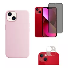 Capa Capinha Silicone Case Para iPhone 13 + Privaci + Câmera