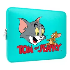 Sobre Funda Estuche Verde Para Notebook Tablet Tom Y Jerry