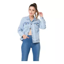 Jaqueta Jeans Tradicional Feminina Casaco Elastano Fashion