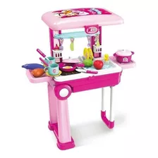 Estufa De Cocina Toy Chef Para Niños, Maleta Rodinha 2 En 1