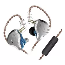 Audífonos Kz, Con Micrófono, Con Cable Abatible, Azules