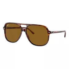 Óculos De Sol Ray-ban Bill Standard Armação De Acetato Cor Polished Havana, Lente Brown Clássica, Haste Tortoise De Acetato - Rb2198