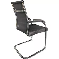 Silla Fija Oficina Con Reposabrazos Negra Mod:166 Jwk