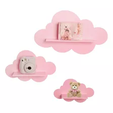 Trio De Prateleiras Nuvem Decoração - Nichos Quarto De Bebe