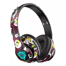 Audifonos Inalambricos De Diadema Bluetooth Graffitis De Led Color D