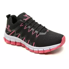 Tênis Feminino Esportivo Running Jogging Preto/pink