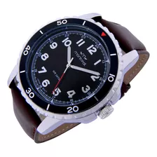 Reloj Montreal Hombre Ml1804 Caja Metal Malla Cuero Sint.