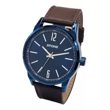 Reloj Stone De Hombre Malla Cuero Clásico Megatime