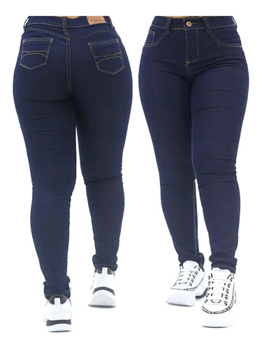 Calça Jeans Básica Feminina Cintura Alta Premium Tradicional
