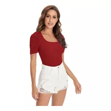 Blusa Casual Moda Manga Abullonada