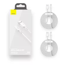 Kit Cabo Type-c Baseus Simple Wisdom 5a 2pcs/set 1.5m Cor Branco