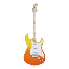 Guitarra Electrica Sx Sem1 Modern Serie Strato Burning Fire Color Naranja