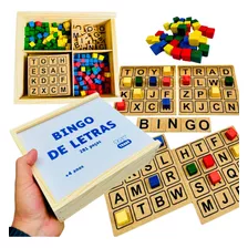 Jogo Bingo De Letras 281 Peças Em Madeira Educar Brincando