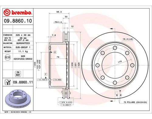 Rotor Freno Izq/der Trasero F-250 Super Duty 99/04 Foto 2