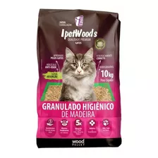 Granulado Higiênico De Madeira Ipet Wood's P/ Gatos 10kg