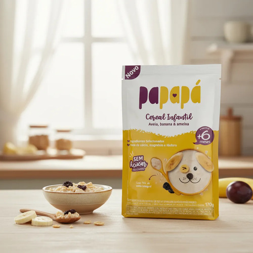 Petit Cereal Papapá Banana Ameixa Aveia Integral 170g