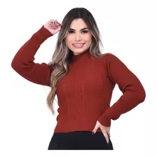 Blusa Grossinha De Frio Em Tricot Feminina Outono Inverno 