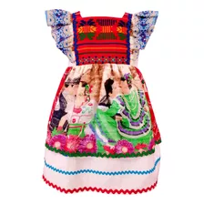 Vestido Infantil Niña Adelita Patria Mexicano Bordado Fiesta