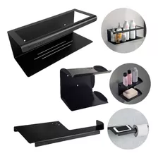 Organizar Ducha Jabonera Porta Rollo! Set Baño 3 Piezas! 