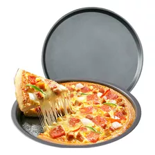 Assadeira Forma Redonda Antiaderente Pizza Torta Resistente Cor Preta