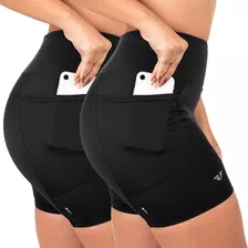 Kit 2 Short C/ Bolso Para Corrida Suplex Poliamida 