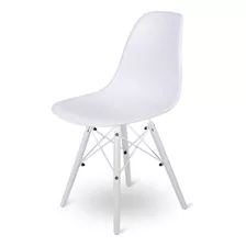 Cadeira De Jantar Empório Tiffany Eames Dsw Madera, Estrutura De Cor Branco White Pé Branco , 4 Unidade