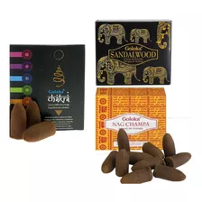 Incenso Cone Cascata Goloka - Kit Com 3 Aromas - 30 Cones