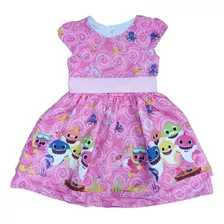 Vestido Rosa Baby Shark Infantil