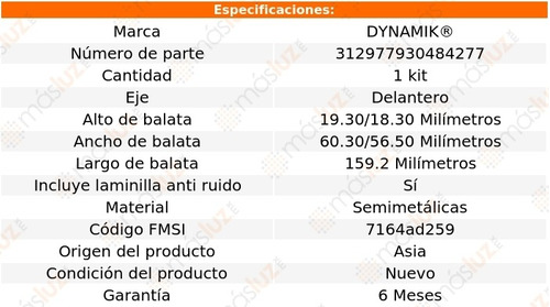 Balatas Semimetalicas Del Plymouth Voyager V6 3.3l 84/90 Foto 3