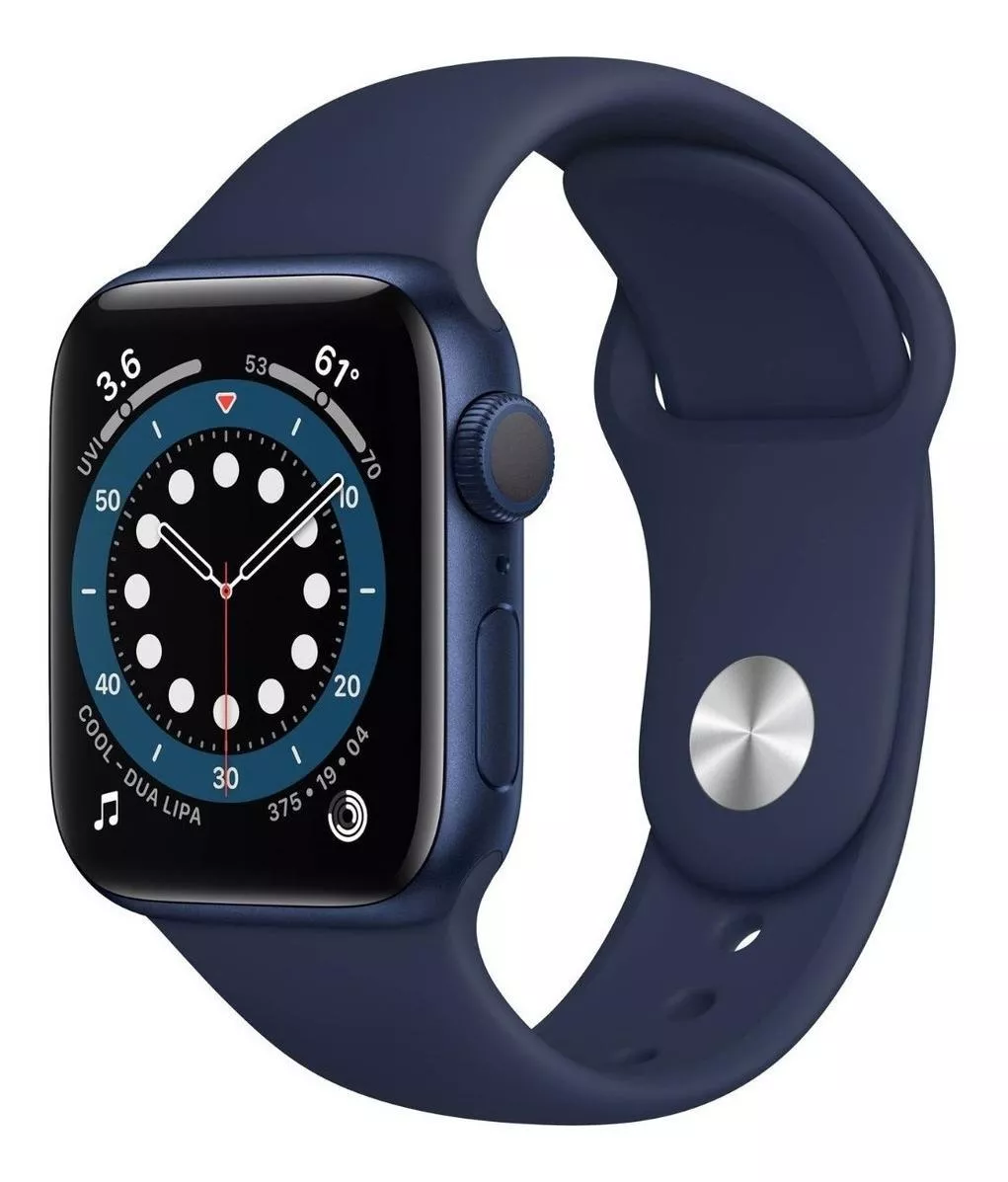 Apple Watch  Series 6 (gps) - Caja De Aluminio Azul De 44 Mm - Correa Deportiva Azul Marino Intenso